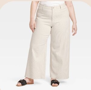 Universal Thread Women's Cream Wide-Leg  stripe Pants NWT